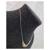 Gold Tone Scroll Design Statement Necklace