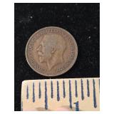 British One Penny Coin - King George V