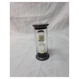 Glass Sand Timer with Black End Caps