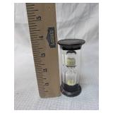 Glass Sand Timer with Black End Caps