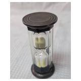 Glass Sand Timer with Black End Caps