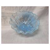 Murano Glass Blue Shell Bowl with Copper Flecks
