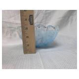 Murano Glass Blue Shell Bowl with Copper Flecks