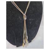 Two-Tone Snake Chain Tassel Necklace