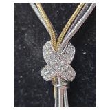 Two-Tone Snake Chain Tassel Necklace