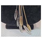 Two-Tone Snake Chain Tassel Necklace