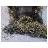 Military Woodland Ghillie Hat with Mesh Face Cover