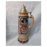 German Cities Beer Stein with Pewter Lid