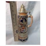 German Cities Beer Stein with Pewter Lid