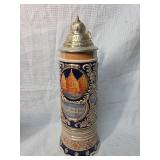 German Cities Beer Stein with Pewter Lid