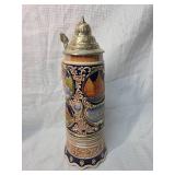 German Cities Beer Stein with Pewter Lid