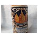 German Cities Beer Stein with Pewter Lid