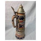 German Cities Beer Stein with Pewter Lid