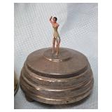 Mid-Century Musical Powder Boxes with Ballerina Figurine