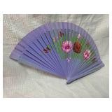 Purple Floral Hand Fan