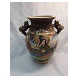 Japanese Satsuma Style Moriage Vase with Figures