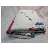 Floral Print White Cotton Tablecloth