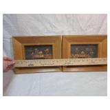 Chinese Cork Art Scenes in Wood Frames