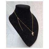 Crystal Studded Gold Cross Pendant Necklace