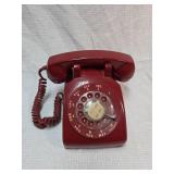1960s Western Electric Red Rotary Desk Phone