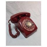1960s Western Electric Red Rotary Desk Phone