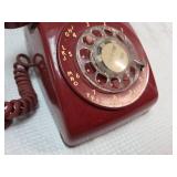 1960s Western Electric Red Rotary Desk Phone