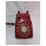 1960s Western Electric Red Rotary Desk Phone