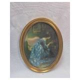 Oval Framed Art Print - Lady in Blue Dress