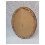 Oval Framed Art Print - Lady in Blue Dress