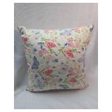 Butterfly and Floral Print Decorative Pillow