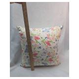 Butterfly and Floral Print Decorative Pillow