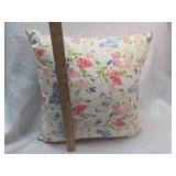 Butterfly and Floral Print Decorative Pillow