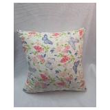 Butterfly and Floral Print Decorative Pillow