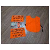 Master Sportsman Orange Safety Vest with Warning Signs