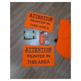 Master Sportsman Orange Safety Vest with Warning Signs