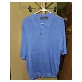 Paul Fredrick Light Blue Knit Polo Shirt XL