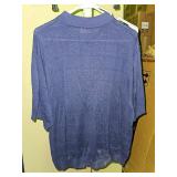 Paul Fredrick Navy Blue Knit Polo Sweater