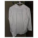 Christopher & Banks White Textured Zip Jacket