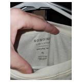 Sonoma  yellow White Long Sleeve Cotton Crew Neck T-Shirt XL