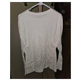 Sonoma  yellow White Long Sleeve Cotton Crew Neck T-Shirt XL