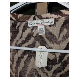 French Sunday Brown Ikat Print cover jacket Size 14/16