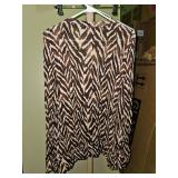 French Sunday Brown Ikat Print cover jacket Size 14/16