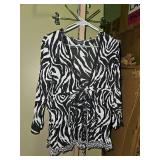 Elementz Zebra Print see through blouse top or swim cover