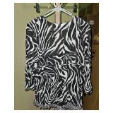 Elementz Zebra Print see through blouse top or swim cover