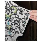 Fleur Self White T-Shirt with Decorative Pattern