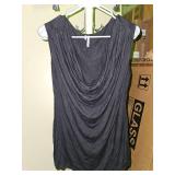 Studio Y Black Sleeveless Draped Top XL