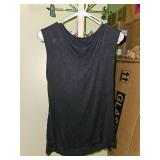 Studio Y Black Sleeveless Draped Top XL