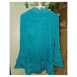 Antthony Teal Lace Trim Cardigan XL Style 2498