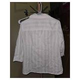 Christopher & Banks White Striped Button Down Shirt