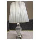 Crystal Glass Table Lamp with Pleated Shade(Working)